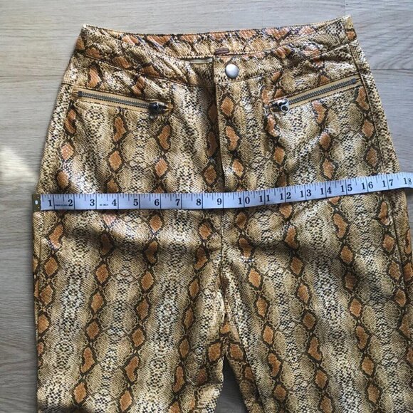 Free People Cowgirl Core Faux Leather Pants Snakeskin Zip Details Western - Picture 9 of 14
